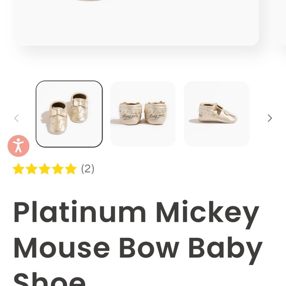 Freshly Picked Platinum Mickey Mouse Bow Baby Shoe in size 3, like new condition - Picture 9 of 16